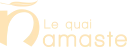Logo couleur jaune pâle du salon de coiffure énergétique Le Quai Namaste à Saumur